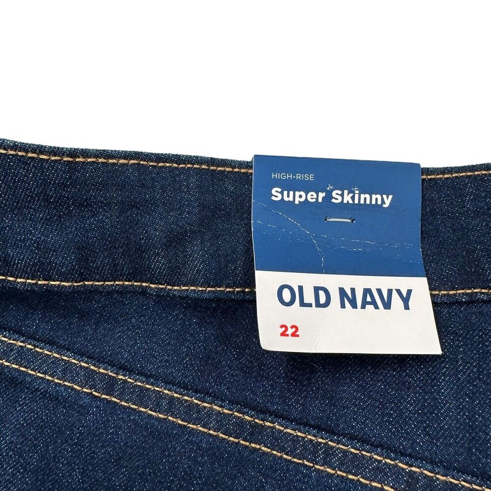 Old Navy Jeans Plus Size 22 Women's Dark Wash High Rise Super Skinny Stretch NWT - Picture 6 of 7